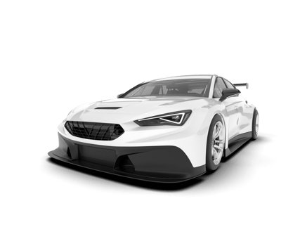 White sport car on transparent background. 3d rendering - illustration png