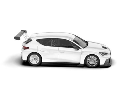 White sport car on transparent background. 3d rendering - illustration png