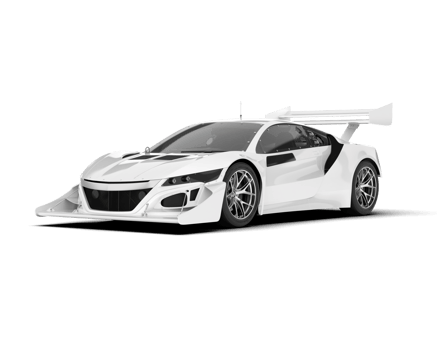 White sport car on transparent background. 3d rendering - illustration png