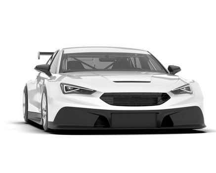 White sport car on transparent background. 3d rendering - illustration png