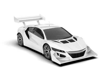 White sport car on transparent background. 3d rendering - illustration png