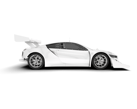 White sport car on transparent background. 3d rendering - illustration png