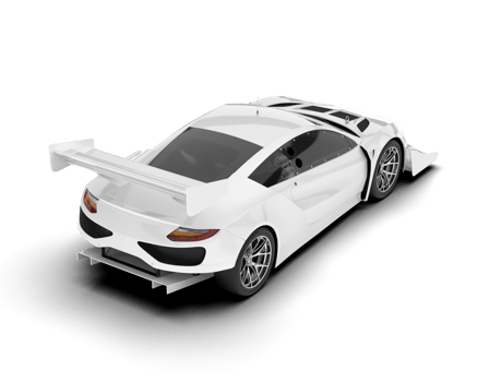 White sport car on transparent background. 3d rendering - illustration png