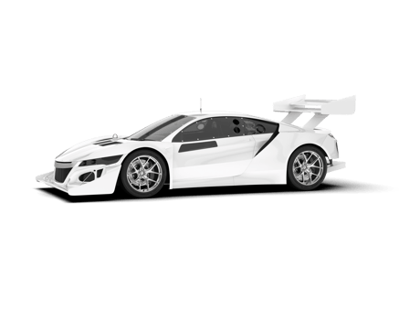 White sport car on transparent background. 3d rendering - illustration png