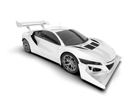 White sport car on transparent background. 3d rendering - illustration png