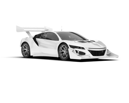 White sport car on transparent background. 3d rendering - illustration png