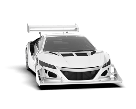 White sport car on transparent background. 3d rendering - illustration png
