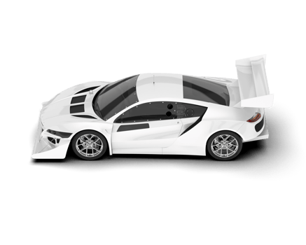 White sport car on transparent background. 3d rendering - illustration png