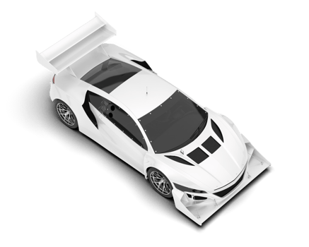 White sport car on transparent background. 3d rendering - illustration png