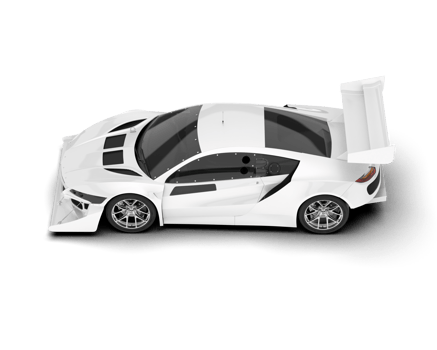 White sport car on transparent background. 3d rendering - illustration png