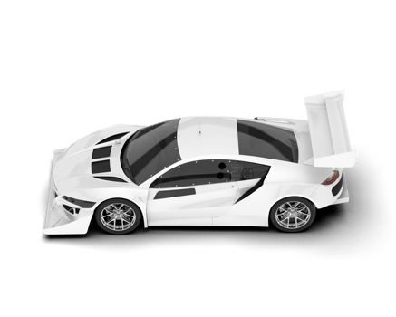 White sport car on transparent background. 3d rendering - illustration png