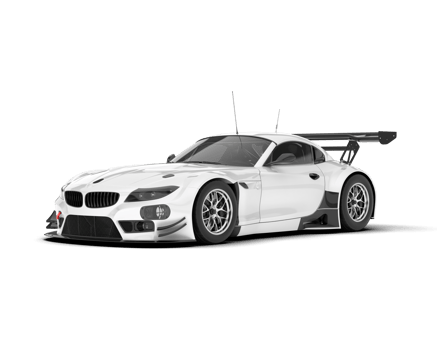 White sport car on transparent background. 3d rendering - illustration png