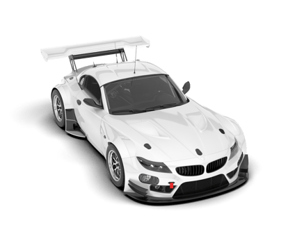 White sport car on transparent background. 3d rendering - illustration png