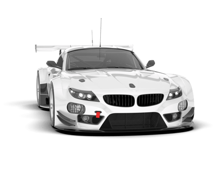 White sport car on transparent background. 3d rendering - illustration png