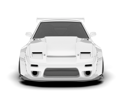 White sport car on transparent background. 3d rendering - illustration png