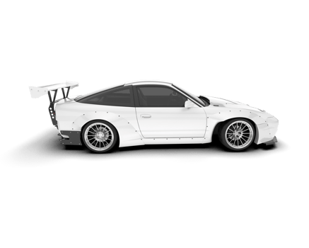 White sport car on transparent background. 3d rendering - illustration png