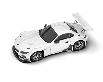 White sport car on transparent background. 3d rendering - illustration png