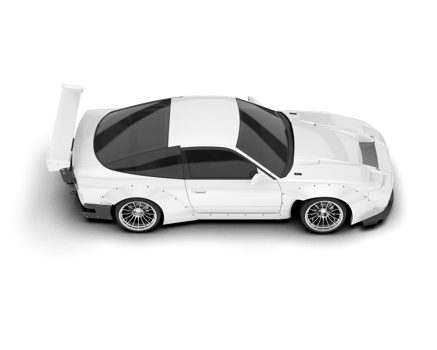 White sport car on transparent background. 3d rendering - illustration png