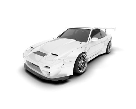 White sport car on transparent background. 3d rendering - illustration png