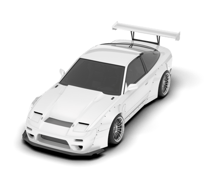 White sport car on transparent background. 3d rendering - illustration png