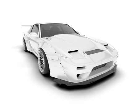 White sport car isolated on transparent background. 3d rendering - illustration png