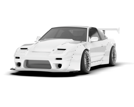 White sport car isolated on transparent background. 3d rendering - illustration png