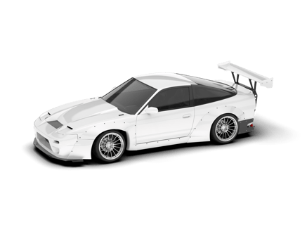 White sport car isolated on transparent background. 3d rendering - illustration png