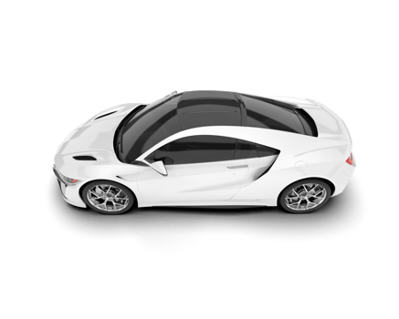 White sport car on transparent background. 3d rendering - illustration png