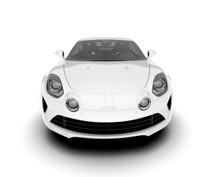 White sport car isolated on transparent background. 3d rendering - illustration png