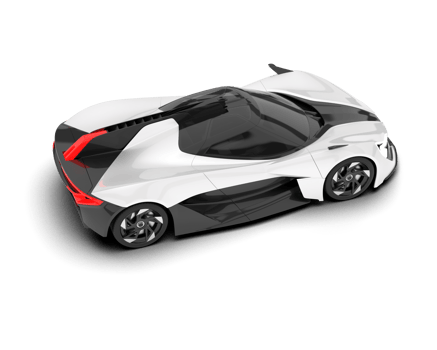 White sport car on transparent background. 3d rendering - illustration png