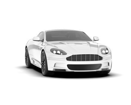 White sport car on transparent background. 3d rendering - illustration png