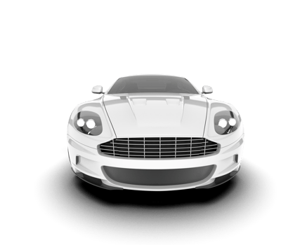 White sport car on transparent background. 3d rendering - illustration png