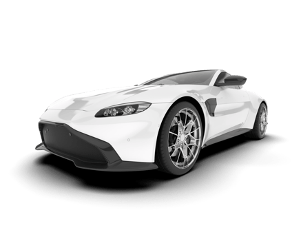 White sport car on transparent background. 3d rendering - illustration png