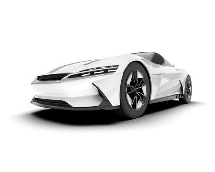 White sport car on transparent background. 3d rendering - illustration png