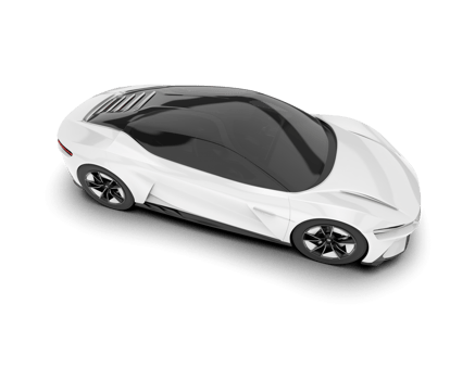 White sport car on transparent background. 3d rendering - illustration png