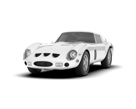 White sport car on transparent background. 3d rendering - illustration png