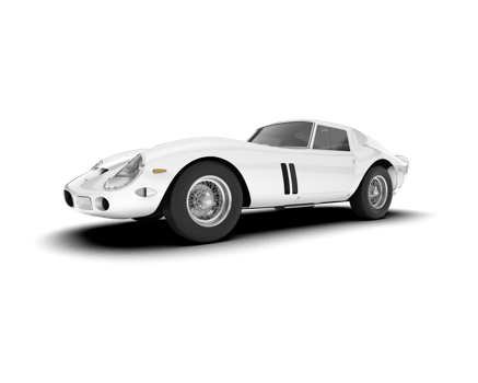 White sport car on transparent background. 3d rendering - illustration png