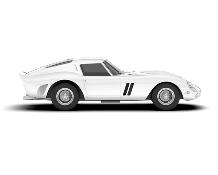 White sport car on transparent background. 3d rendering - illustration png