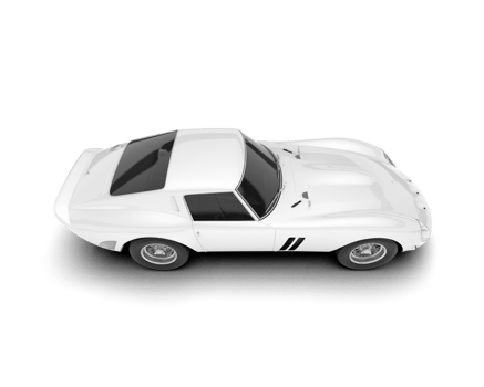 White sport car on transparent background. 3d rendering - illustration png