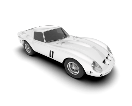 White sport car on transparent background. 3d rendering - illustration png