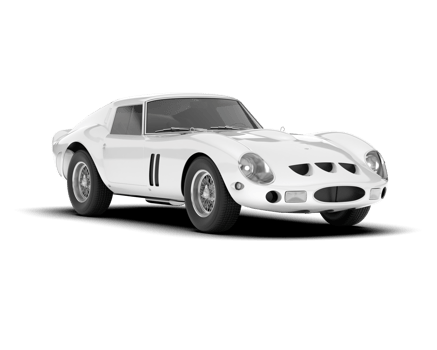 White sport car on transparent background. 3d rendering - illustration png