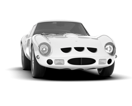 White sport car on transparent background. 3d rendering - illustration png