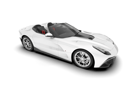 White sport car on transparent background. 3d rendering - illustration png