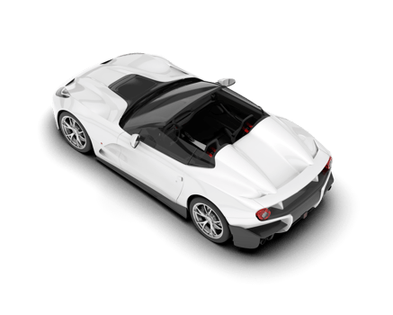White sport car on transparent background. 3d rendering - illustration png