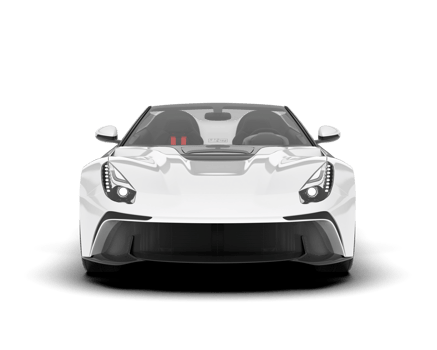 White sport car on transparent background. 3d rendering - illustration png
