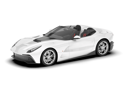 White sport car on transparent background. 3d rendering - illustration png