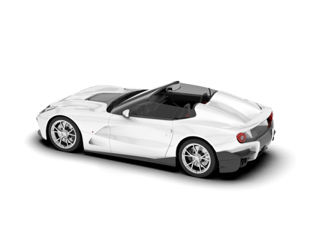 White sport car on transparent background. 3d rendering - illustration png