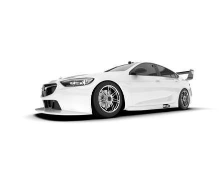 White sport car on transparent background. 3d rendering - illustration png