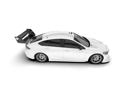 White sport car on transparent background. 3d rendering - illustration png