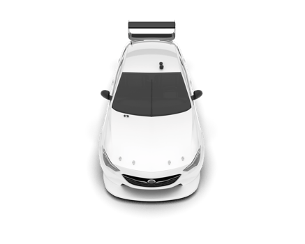 White sport car on transparent background. 3d rendering - illustration png